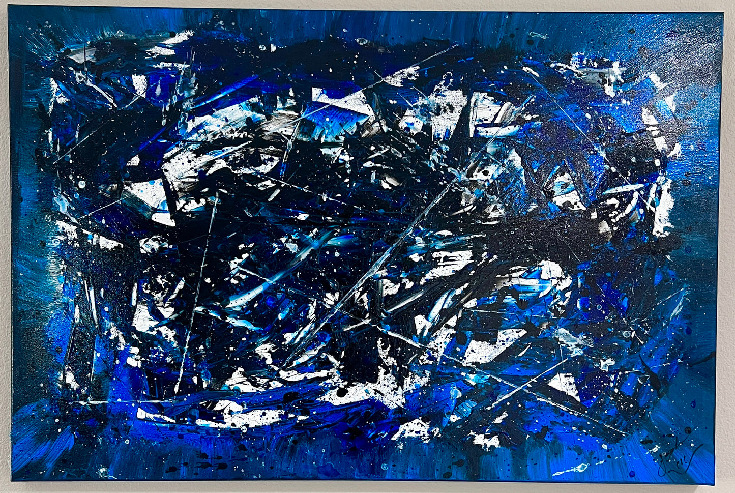 Blue Static  24x36 Canvas