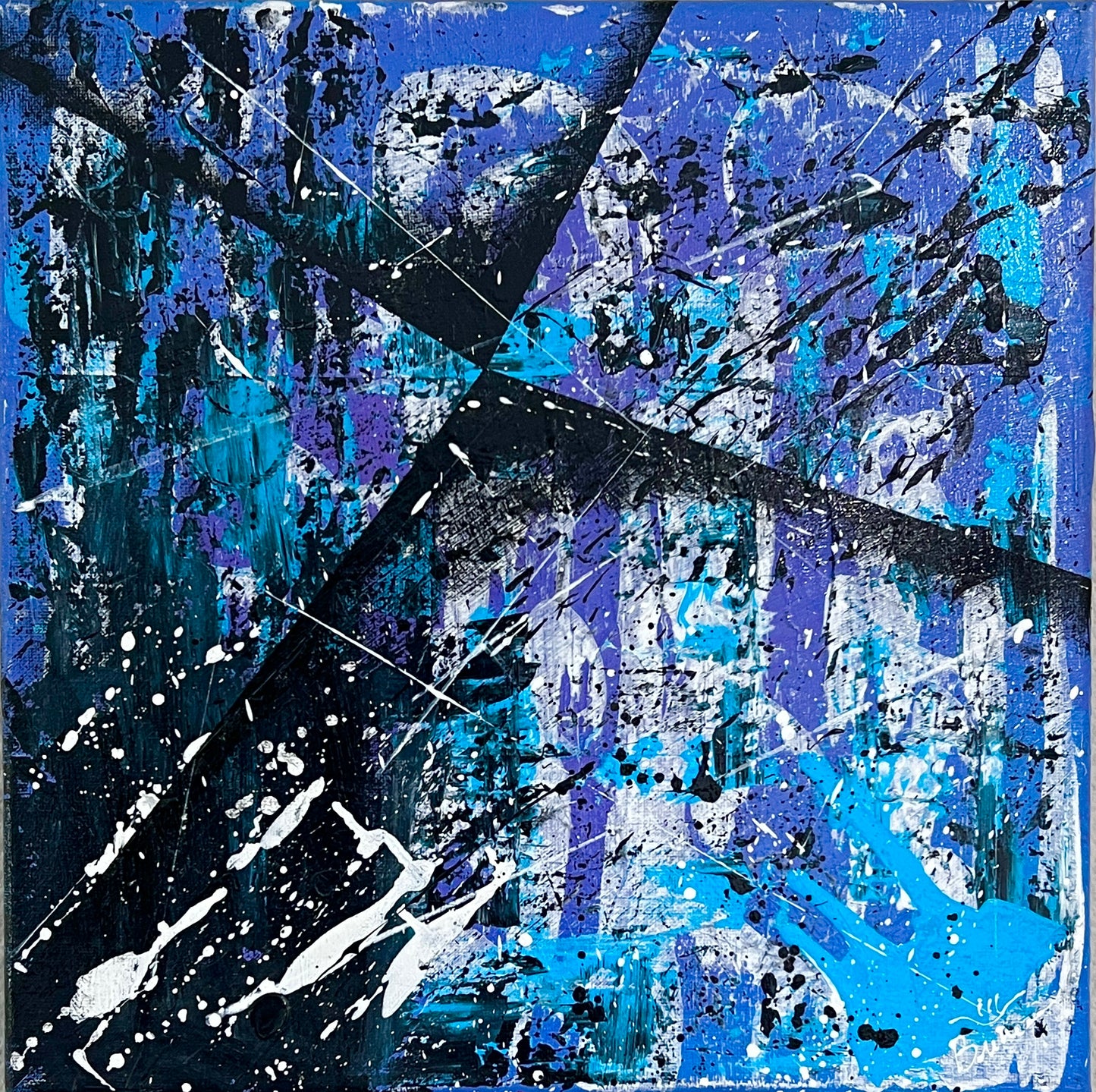 Ultraviolet Blueprint 12x12 Canvas