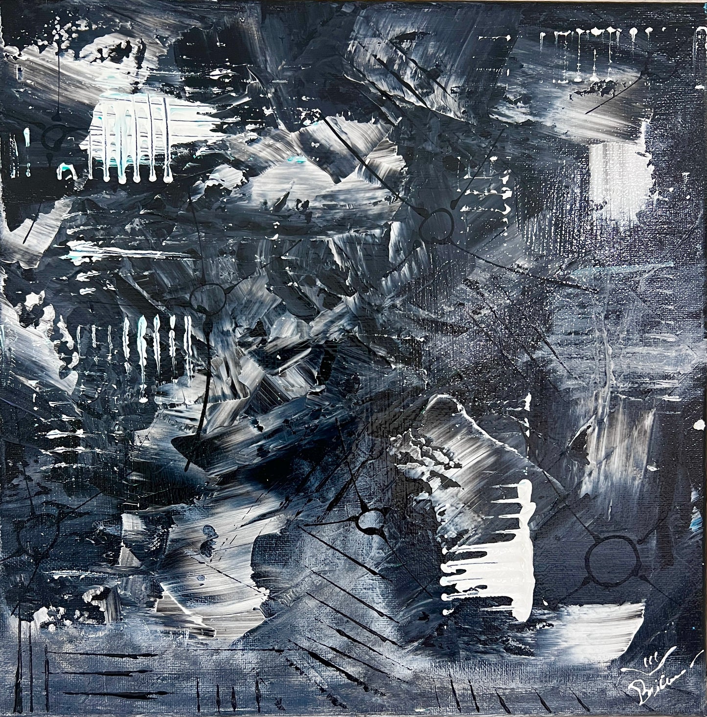 Charcoal Graphite 12x12 Canvas