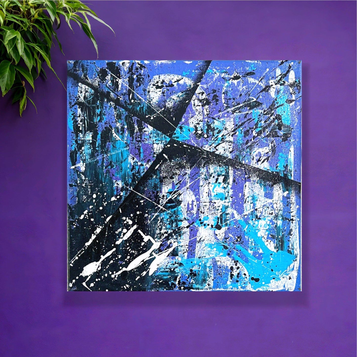 Ultraviolet Blueprint 12x12 Canvas