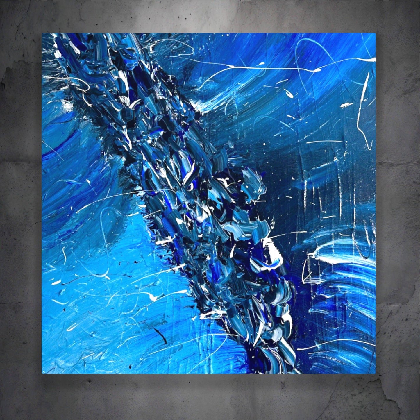 Blue Vortex  18x18 Canvas