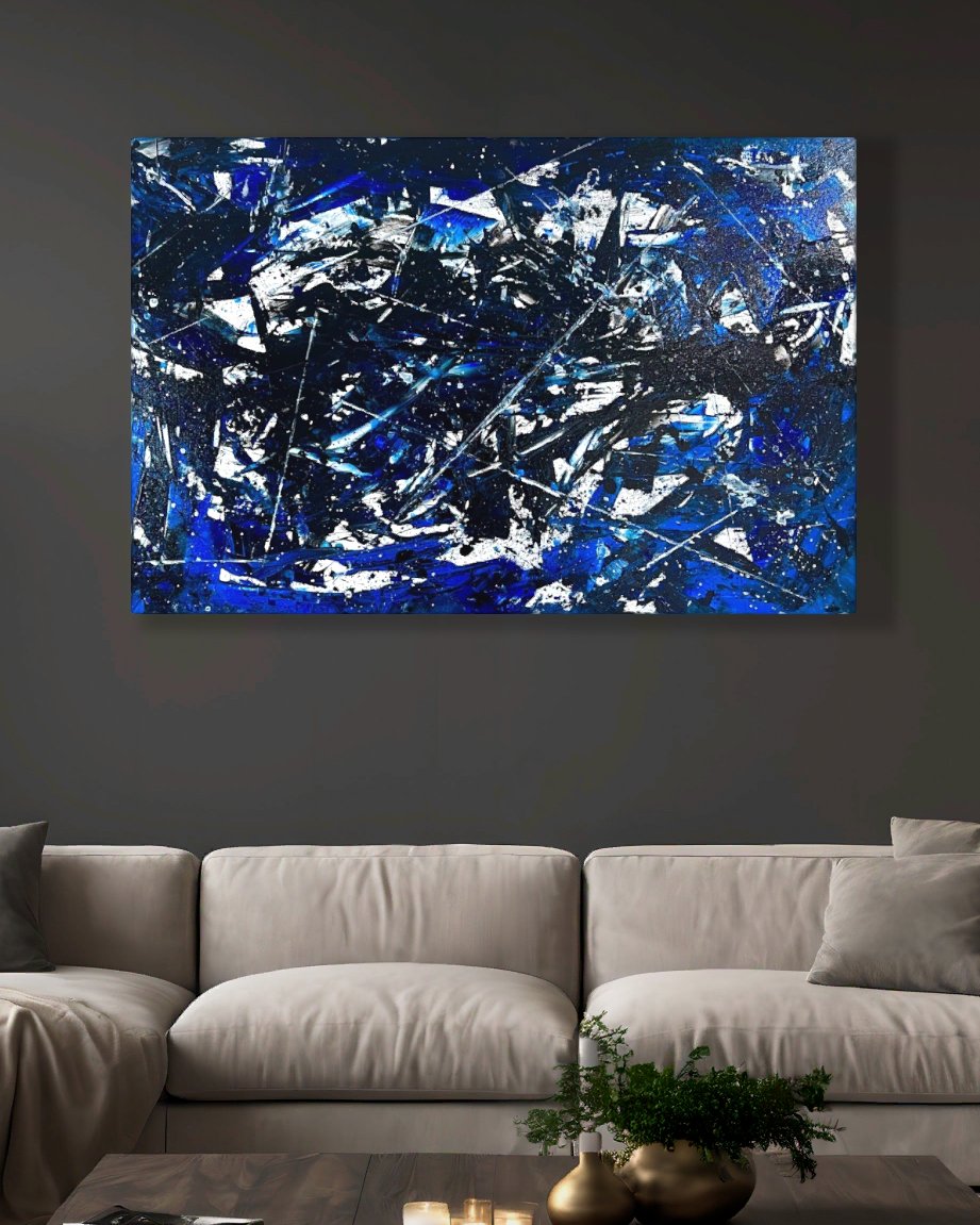 Blue Static  24x36 Canvas
