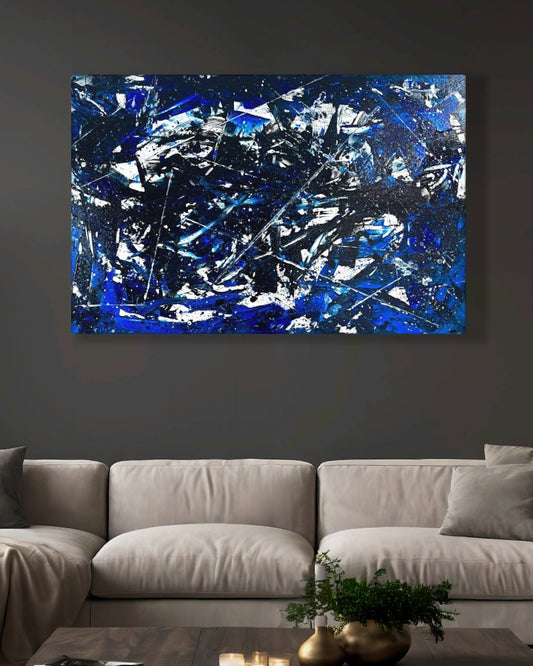 Blue Static  24x36 Canvas