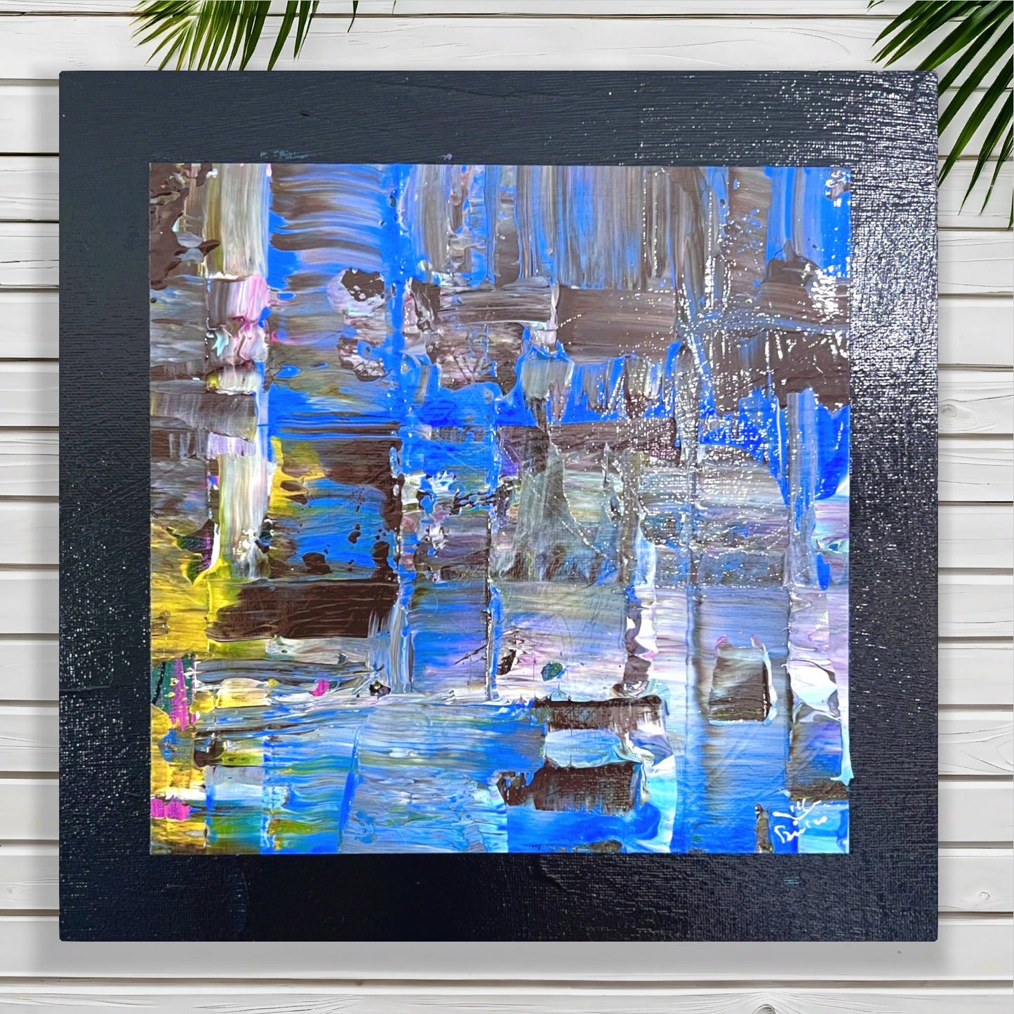 Refractions in Blue 12x12 Canvas