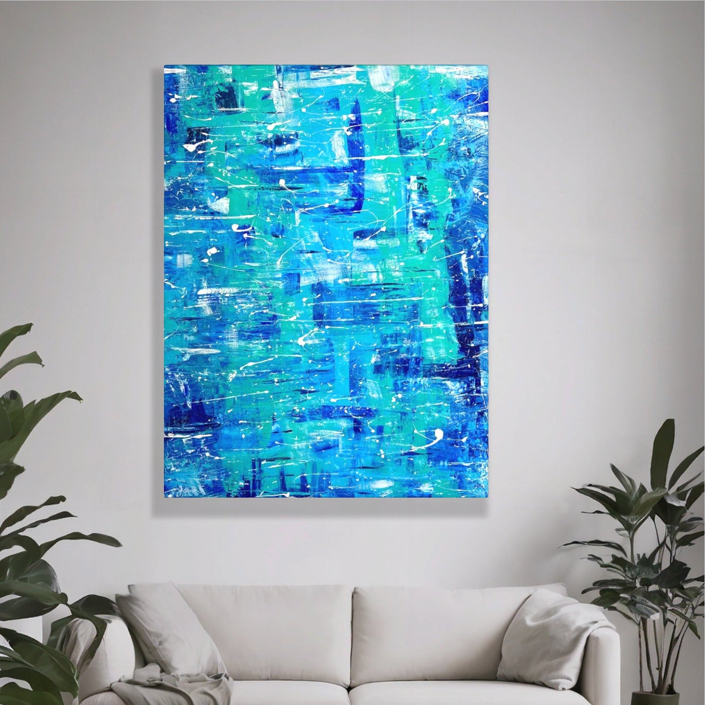 Liquid Turquoise  48x36  Canvas