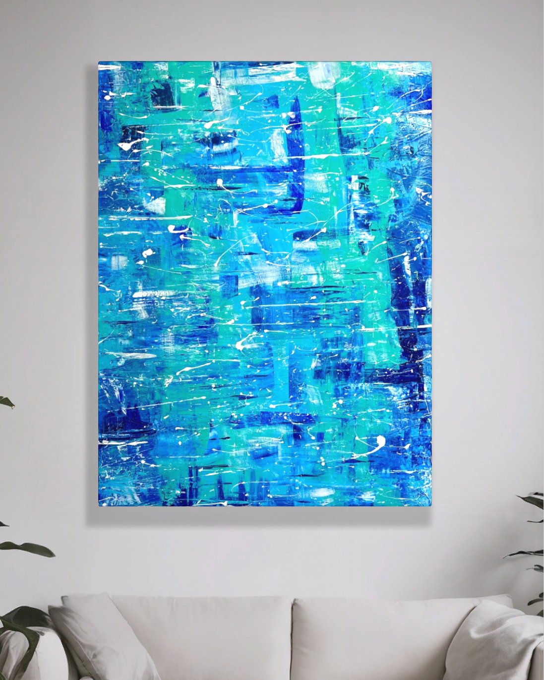 Liquid Turquoise  48x36  Canvas